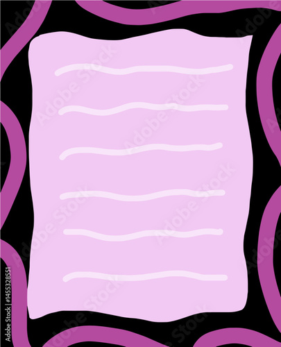 Colorful Ribbons Frame Lined Paper Note