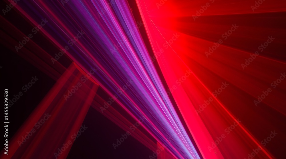 Fototapeta premium Abstract red and purple light streaks create a dynamic and vibrant background.