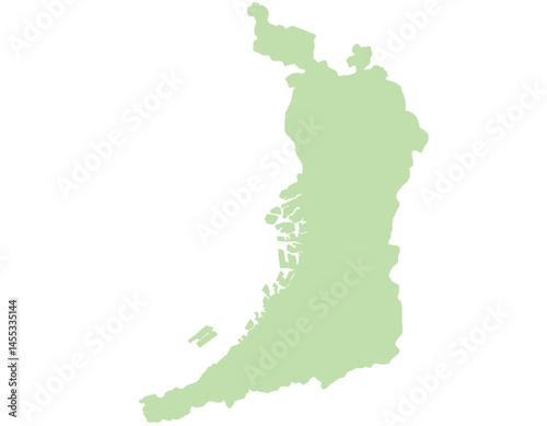 大阪府　地図　黄緑　イラスト