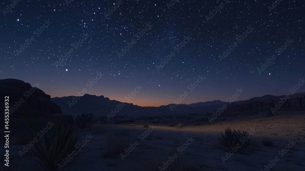 Naklejka premium Starry desert night