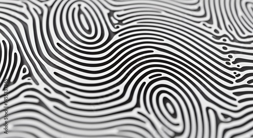 Abstract Fingerprint Pattern: A Monochrome Masterpiece of Curving Lines and Organic Shapes