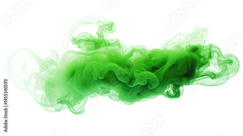 Green Smoke Cloud  on transparent background