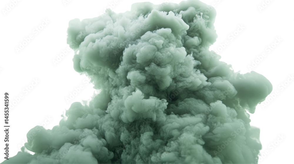 Naklejka premium Green Smoke Cloud on transparent background