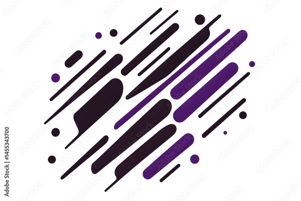 Abstract Geometric Illustration of Diagonal Purple Lines On Black Background Abstract Geometric Illustration of Diagonal Purple Lines On Black Background