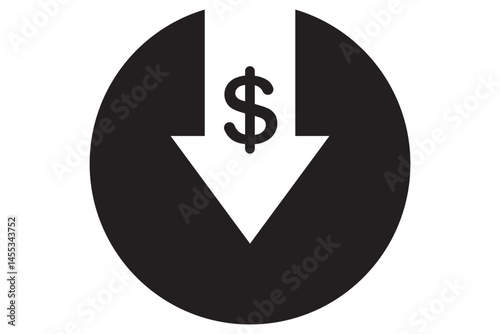 Cost Reduction Icon, Manufacturing cost reduction vector icon set eps 10