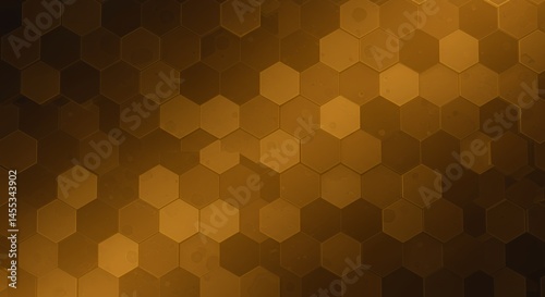 Golden Hexagon Abstract Background: A Rich, Textured Design