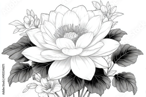 Wallpaper Mural hand drawn flowers Torontodigital.ca