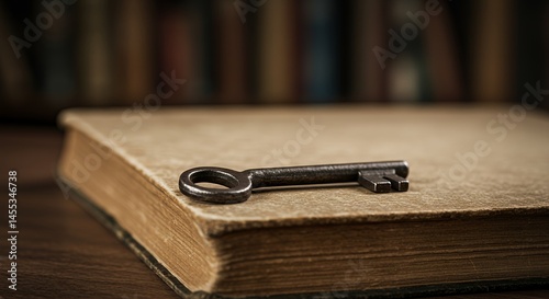 Antique Key on Vintage Book: Unveiling Secrets of Knowledge
