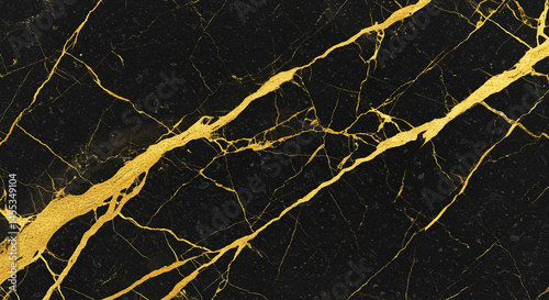Black Stone Texture with Golden Veins Detailed Pattern Background