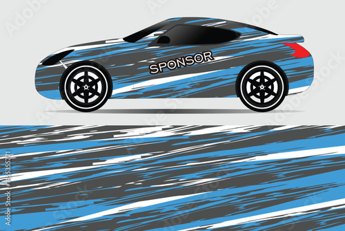 Stylish car design with dynamic patterns on display
