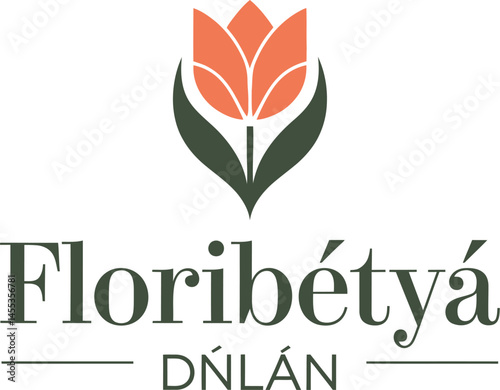 A logo for a business named Floribétyá Dnlán featuring a stylized tulip.
