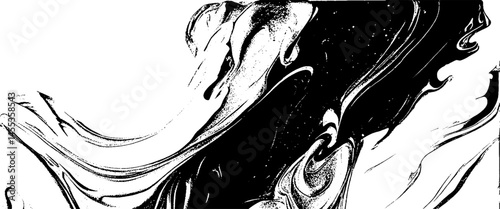 Vector black and white marble or liquify abstract background design