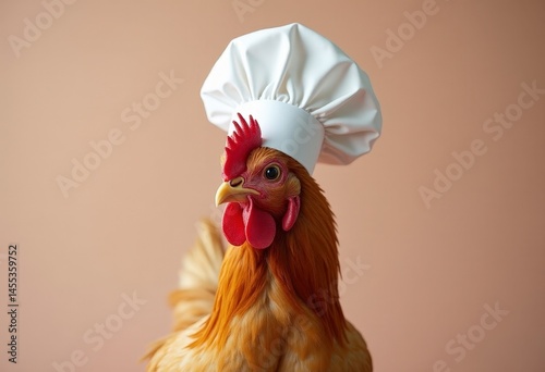 Wallpaper Mural chicken wearing chef's hat, studio shot Torontodigital.ca