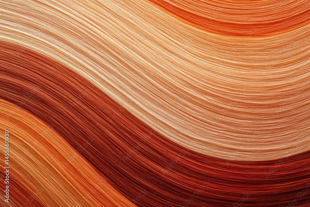 Abstract wavy lines of warm, earth tones. Layered, flowing patterns of orange, red, and beige hues create a dynamic visual Abstract wavy lines of warm, earth tones. Layered, flowing patterns of orange, red, and beige hues create a dynamic visual