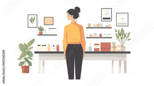 young woman with laptop in cafe