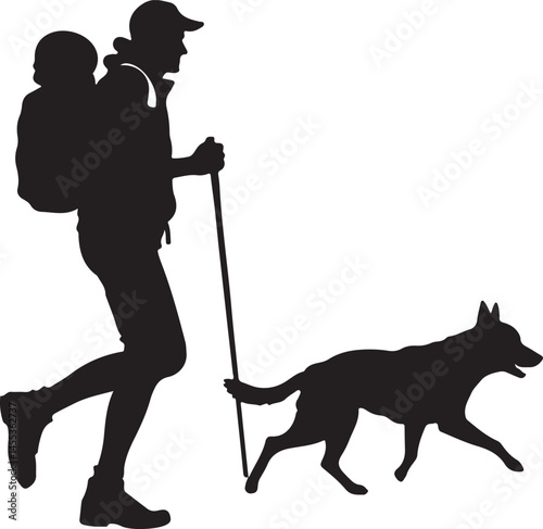 Hiking with Dogs: Silhouette Art
