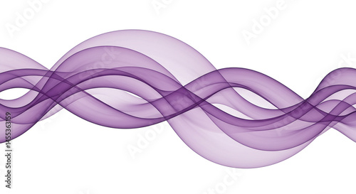 Abstract Purple Ribbon Flowing on White Background