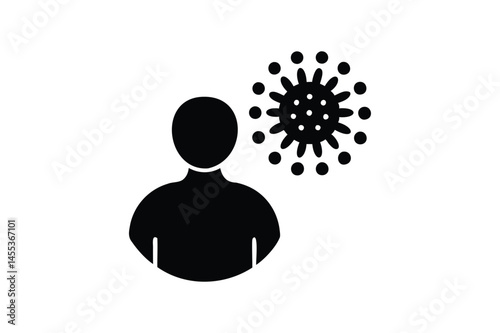 Pollen allergen icon silhouette on white background