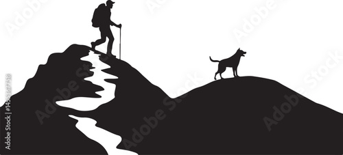 Hiking with Dogs: Silhouette Art