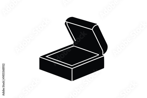 Ring box icon silhouette on white background