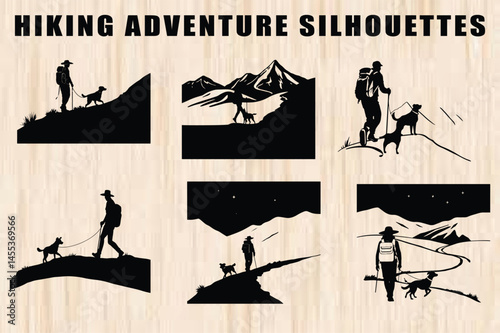 Hiking with Dogs: Silhouette Art