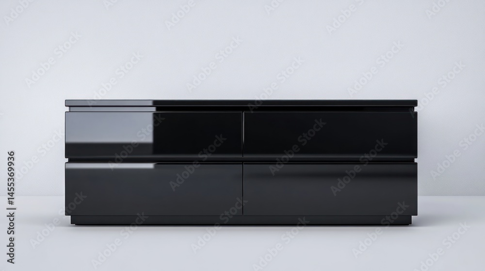 Sleek Black Four-Drawer Modern Chest of Drawers Sleek Black Four-Drawer Modern Chest of Drawers