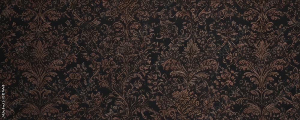 Intricate damask, dark floral vines, seamless pattern , dark background, antique, floral Intricate damask, dark floral vines, seamless pattern , dark background, antique, floral