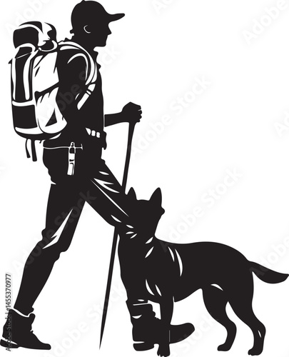 Hiking with Dogs: Silhouette Art