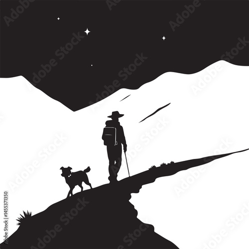 Hiking with Dogs: Silhouette Art