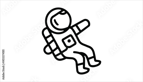Astronaut Vector Illustration – Space Explorer Icon in Zero Gravity Suit Design