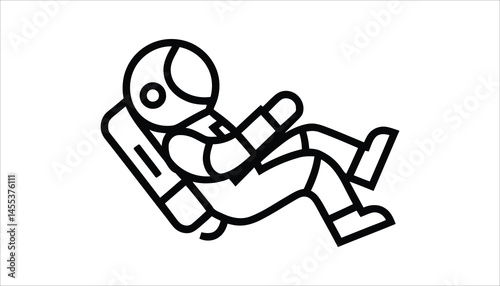 Astronaut Vector Illustration – Space Explorer Icon in Zero Gravity Suit Design