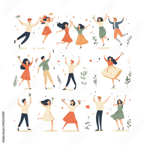 silhouettes of people dancing