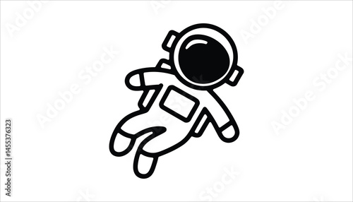 Astronaut Vector Illustration – Space Explorer Icon in Zero Gravity Suit Design