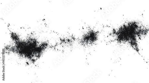 Abstract Ink Blot Illustration on Transparent Isolated Background