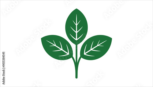 Green Leaf Icon Vector – Eco Nature Symbol for Organic and Sustainable Design