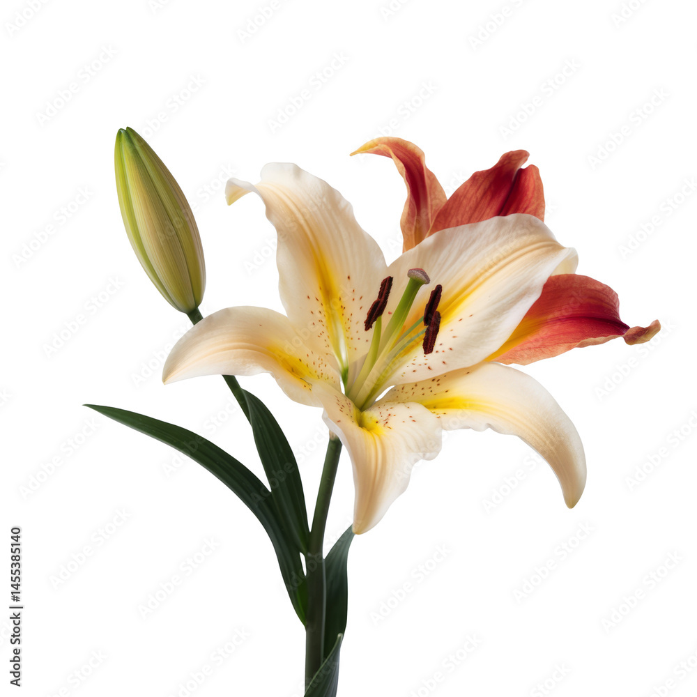 Fototapeta premium elegant lily flower isolated on white background
