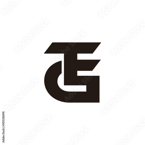 letters gte simple linked geometric simple logo vector