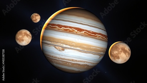 3d render of the moon and stars