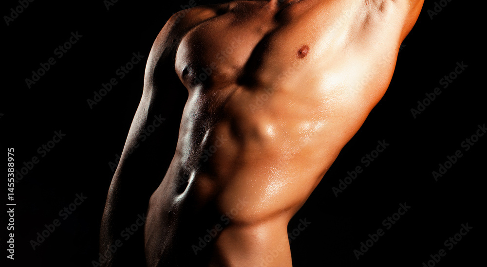 Male muscular body. Male naked torso. Strong man with muscular body. Male bare torso. Shirtless athletic hot guy with muscular abs. Mans powerful. Muscular sexy man showing six pack abs.
