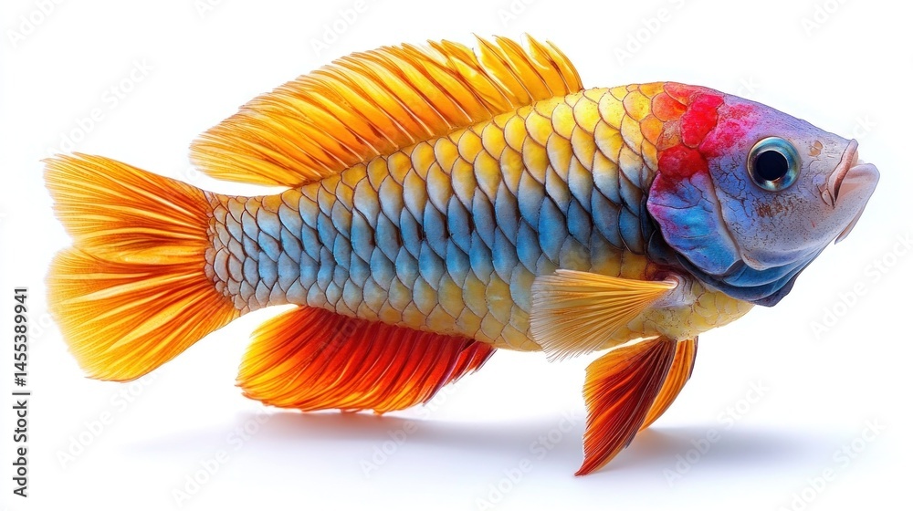 Fototapeta premium Vibrant Rainbow Fish: A Stunning Aquatic Jewel