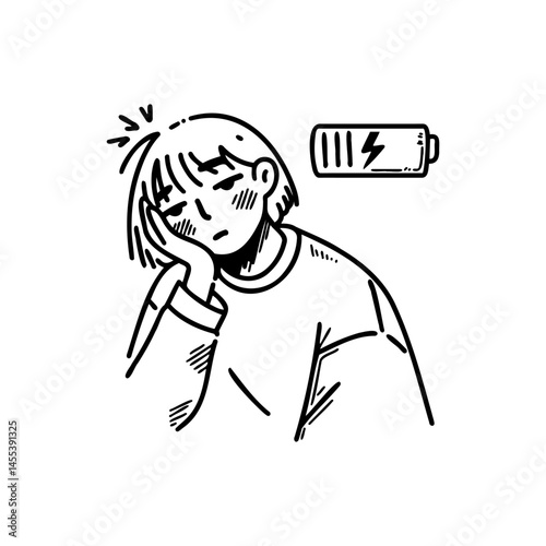 Feeling Tired with low battery symbol