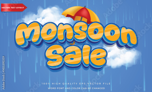 Monsoon sale Text Effect