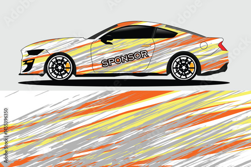 Stylish racing car with vibrant design on display (1)
