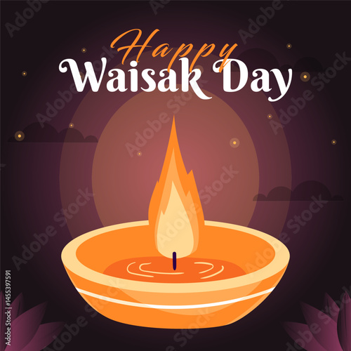 Design Poster Happy Waisak Day 2025  template design element vector square