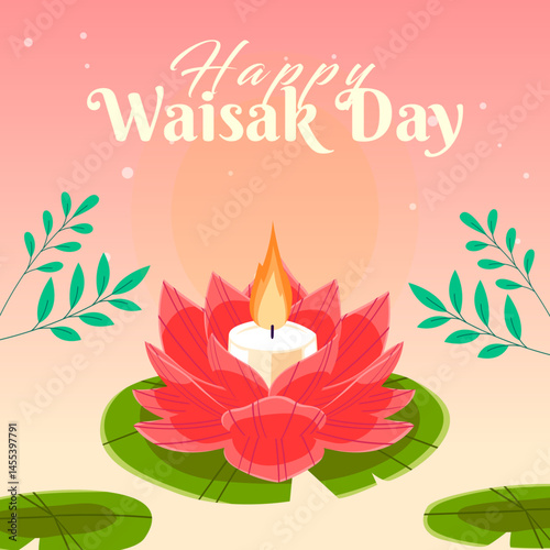 Design Poster Happy Waisak Day 2025  template design element vector square