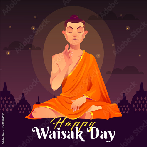 Design Poster Happy Waisak Day 2025  template design element vector square