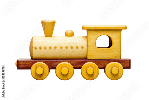 Wooden Toy Train: Natural Wood, Simple Design, Childhood.