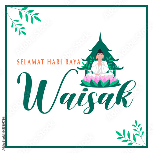 Design Poster Happy Waisak Day 2025  template design element vector square