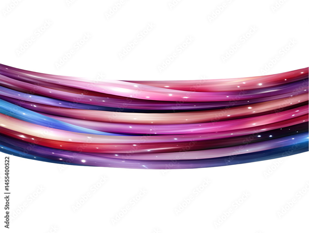 Dynamic Abstract Illustration of Colorful Wavy Lines against Black Background
