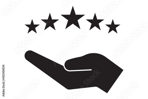 5 Star Customer Reviews Icon Vector, 5 star customer reviews icon, five star rating icon, customer symbol, rating badge vector eps 10